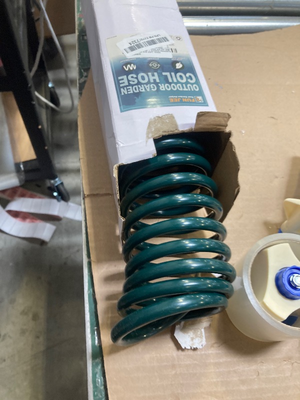 Photo 1 of Lightweight EVA Recoil Garden Hose: Retractable Coil Water Hoses with 3/4" GHT Solid Brass Fittings - Corrosion Resistant for Outdoor Lawn Boat (25FT, Green)