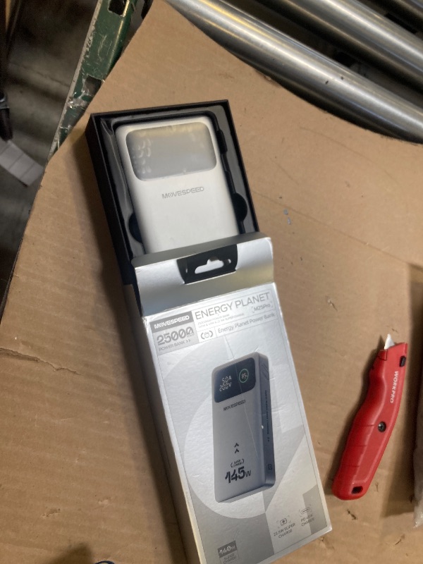Photo 1 of MOVE SPEED 145W Laptop Power Bank, PD 3.1 25,000mAh Fast Charging Portable Charger with 240W Type C Cable, USB C 3-Port with Digital Display Travel Outdoor Charger for iPhone, Dell, MacBook, Galaxy