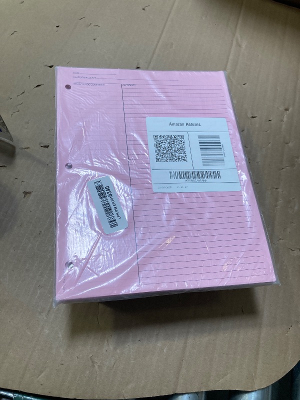 Photo 1 of MPC Brands Cornell Style Study Note Taking System Sheets, White, 3 Hole Punch, Double Sided (Pink, 50)