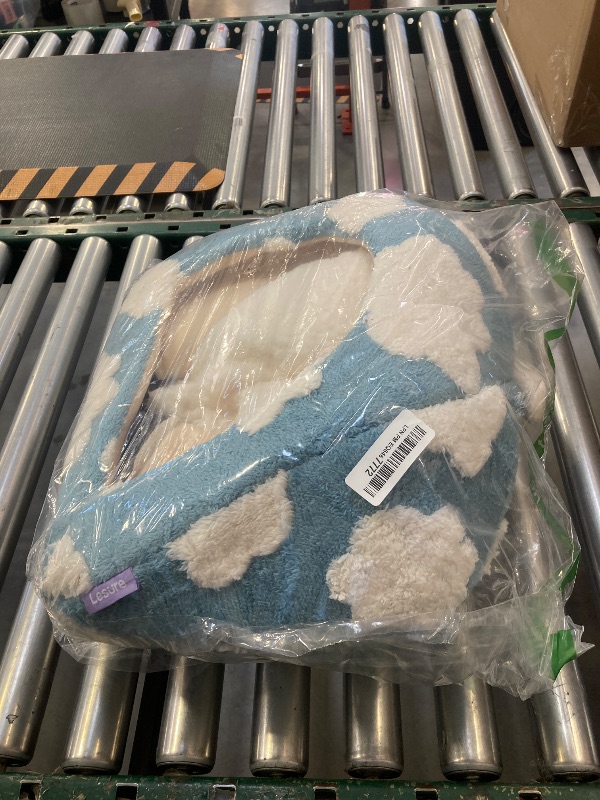 Photo 1 of Lesure Cute Cat Beds for Indoor Cats - 2 in 1 Cat Cave Bed for Kittens and Small Pets with Removable Washable Cushioned Pillow, Cozy Kitten Tent with Non-Slip Bottom, Blue, 16 inches