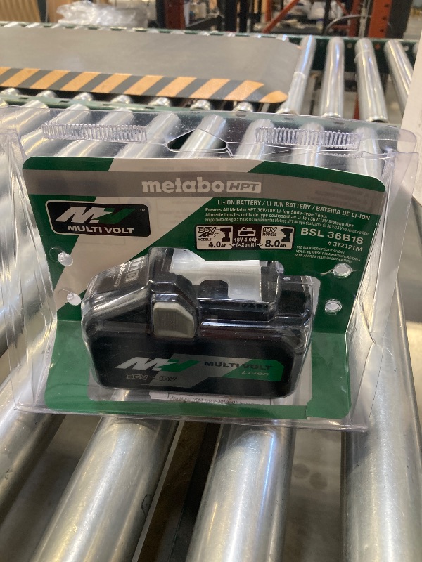 Photo 1 of Metabo HPT MultiVolt Battery | 36V/18V, 4.0 Ah/8.0 Ah, Lithium Ion, Slide Style | 372121M