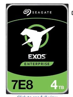 Photo 1 of Seagate Exos 7E8 4TB Internal Hard Drive Enterprise HDD – 3.5 Inch 512n SATA 6Gb/s, 7200RPM, 256MB Cache – Frustration Free Packaging (ST4000NM000A)
