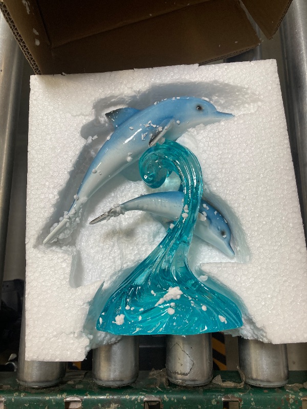 Photo 1 of HAUCOZE Dolphin Decor Figurine Ocean Statue Sculpture Modern Arts Gifts Polyresin 8.7 inch