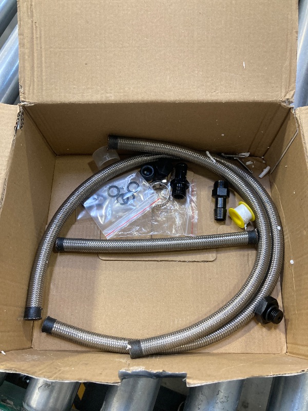 Photo 1 of BARTOO Adjustable Fuel Pressure Regulator Kit with Bypass Return 30-70 psi Pressure Gauge, AN6-6AN Fuel Line Hose Fitting Connectors Kit(Red)