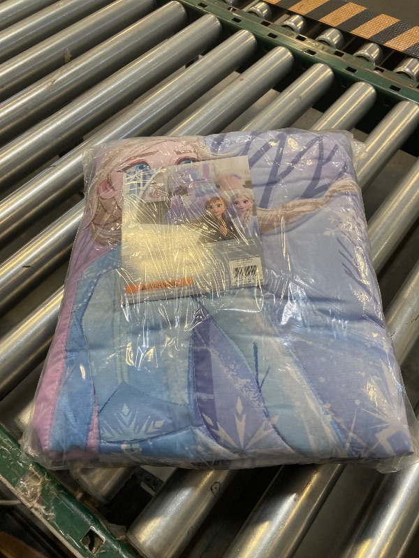 Photo 1 of Disney Frozen 2 Lavender, Light Blue and Purple Forest Spirit 4 Piece Toddler Bed Set - Comforter, Fitted Bottom Sheet, Flat Top Sheet, Reversible Pillowcase