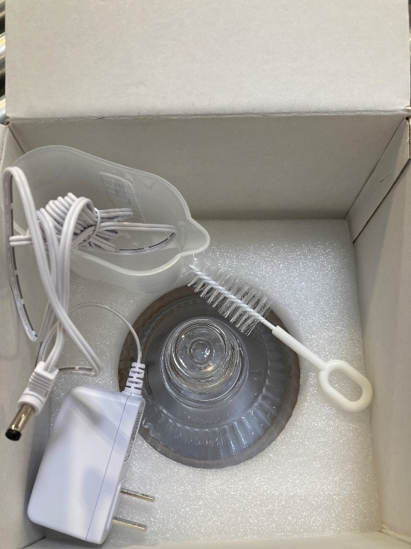 Photo 1 of Lecdura 200ml Glass Dome Essential Oil Diffuser, Ultrasonic Aroma Diffusers with Glass Reservoir & Wood Base Timer Auto-Off Brightness Adjustable Flame Light