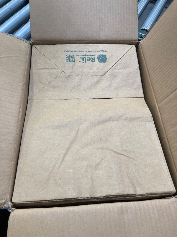 Photo 1 of Reli. Paper Grocery Bags with Handles | 55 Pcs Bulk | 12"x7"x17" | Kraft Brown Paper Bags, Large | Use for Grocery, Take-Out, Restaurant, Retail, Shopping