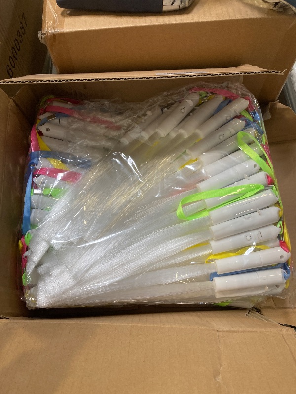 Photo 1 of 150 PCS White Fiber Optic Sticks, Glow Wands & Light Up Wands for Kids, Fiber Optic Wand with 3 Light Modes, Glow in The Dark Party Supplies, Wedding Party Supplies, for Wedding, New Year, Birthday