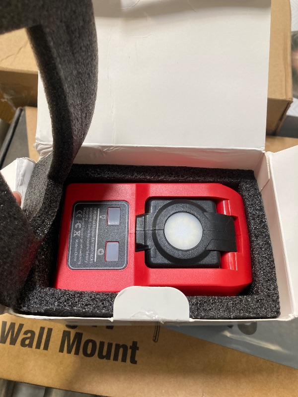 Photo 1 of 220W Azocek Power Inverter Compatible with Milwaukee 18V Battery, DC 18V to AC 110V Portable Power Station with 1 AC Outlet, 2 USB Ports & 1 Type-C Fast Charging, 400LM LED Work Light