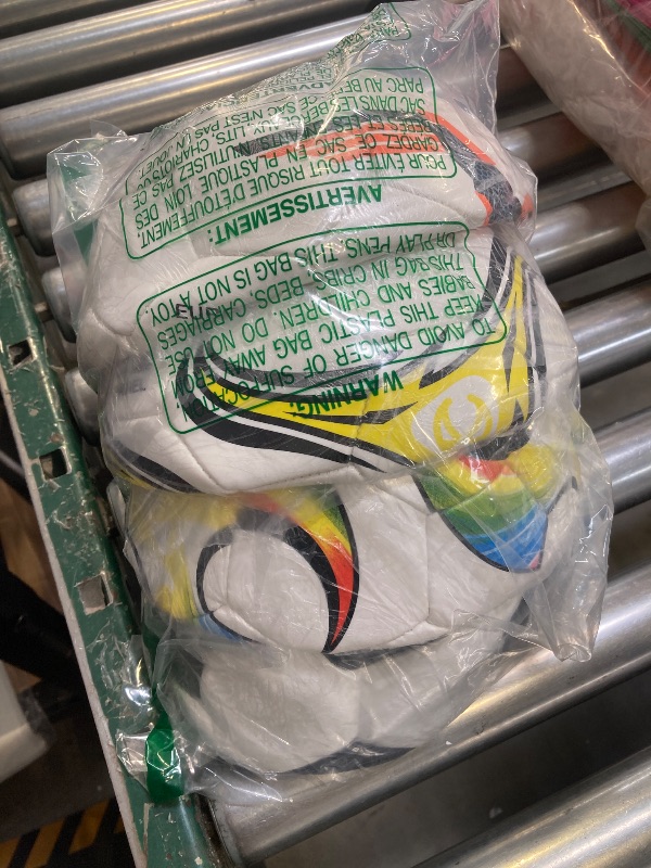 Photo 1 of 4 Pack Soccer Ball with Pump Size 5 Deflated Soccer Balls Bulk for Outdoor Indoor Game Practice Training Sport Gift for Kids Boys Youth Teens Adult Charity Donation