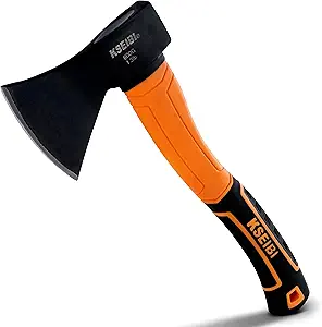 Photo 1 of KSEIBI Wood Axe, Small Outdoor Camp Hatchet for Splitting and Kindling Wood, Forged Steel Blade with Anti-Slip and Shock Reduction Handle Great Throwing Axes and Hatchets (Modern)