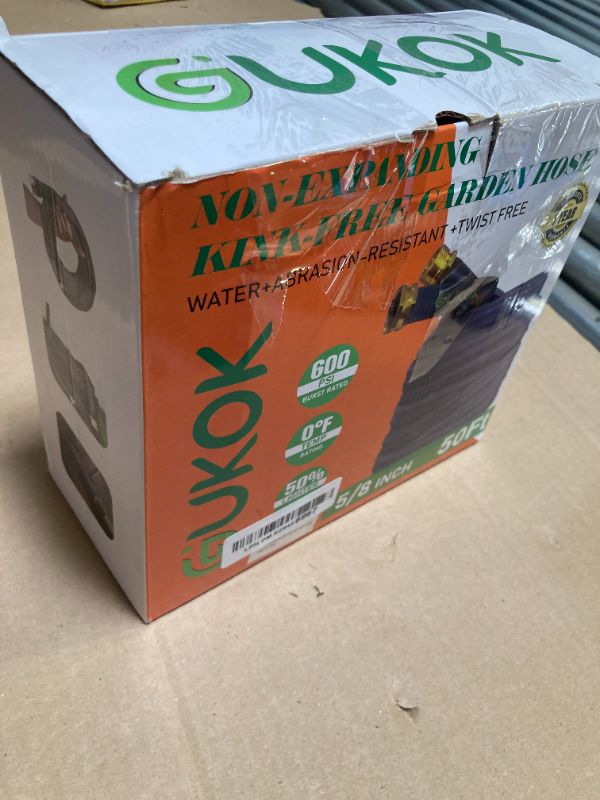 Photo 1 of GUKOK 2025 Upgraded 50FT Non-Expanding Garden Hose, Ultra-Light & Flexible Water Hose - Burst-Resistant, Kink-Free, High-Pressure, All-Weather Use for Lawns, Gardens, and Outdoor Cleaning