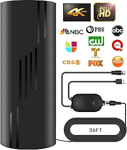 Photo 1 of TV Antenna, Digital TV Antenna Indoor with Amplifier and Signal Booster, Portable HD Antenna for TV Indoor Outdoor for Smart TV and Old TVs