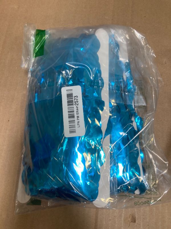 Photo 1 of KatchOn, XtraLarge, Wavy Blue Foil Fringe Curtain - Pack of 2 | Blue Fringe Backdrop for Beach Party Decorations | Wavy Streamers For Birthday, Under The Sea Party Decoration | Pool, Summer Decoration