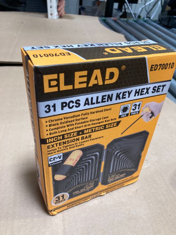 Photo 1 of 31-Piece Hex Key Set - Allen Wrench Set, SAE and Metric Allen Keys MM(0.7mm-10mm) SAE(0.028"-3/8) Heat-Treated, Torque Handle, High Leverage, Long & Short Keys, Easy Organization