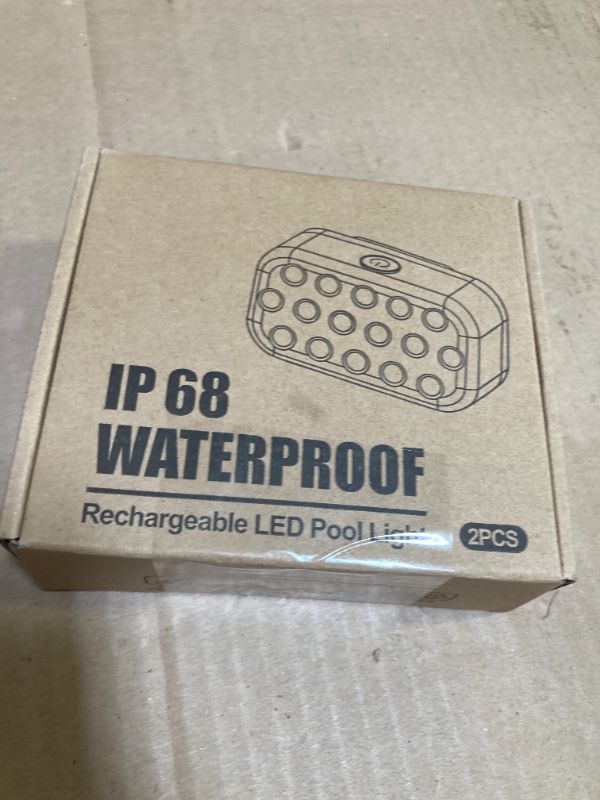 Photo 1 of Pool Lights, Rechargeable Submersible LED Lights with 16 High-Brightness LEDs, IP68 Waterproof 20 Colors Hot Tub Upgraded Underwater Pool Light for In-Ground & Above-Ground Pools, Bath, Party 2 Pack