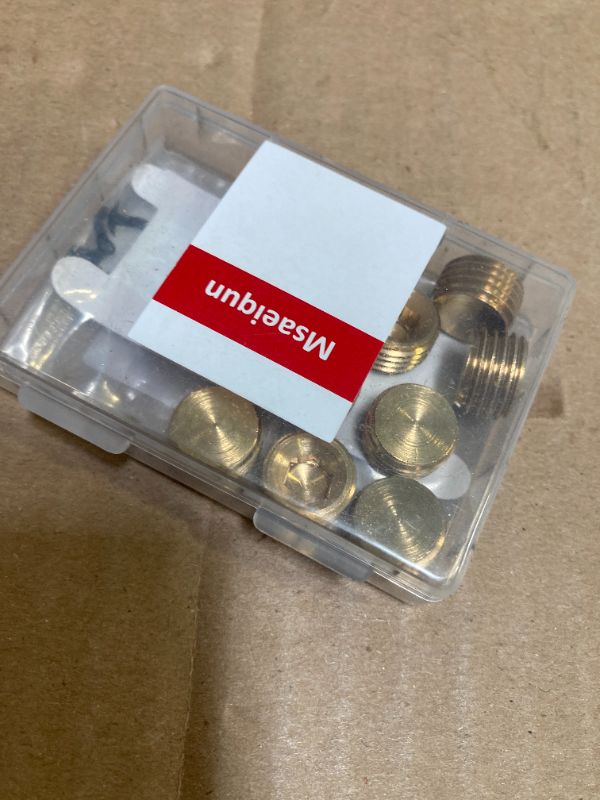 Photo 1 of MSAEIQUN Brass Hex Plug 1/4" NPT Male Pipe Fitting Counter Sunk Plug Internal Hex Socket Thread Pipe Plug for Blocking the End of Pipe (Pack of 10)