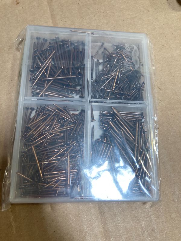 Photo 1 of Mr. Pen- Nail Assortment Kit, 600 pcs, 4 Sizes, Bronze, Small Nails for Hanging Pictures, Finishing Nails, Wall Nails for Hanging, Pin Nails, Hardware Nails, Assorted Nails, Galvanized Nails