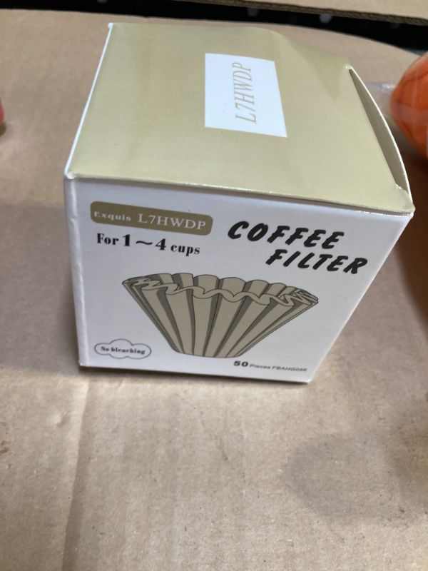 Photo 1 of 1-4 Cup Basket Coffee Filters,Natural Brown Biodegradable Basket Filters Paper Unbleached for Home Office Use,coffee filter flowers, 50 Count