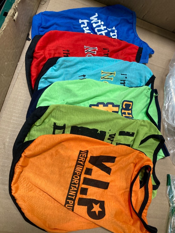 Photo 1 of 8 Pieces Dog Shirts Boy Funny Printed Puppy Clothes Summer Male Soft Dog Clothes Breathable Pet T Shirts Outfits Puppy Clothing Fit for Small and Medium Dogs(Large)