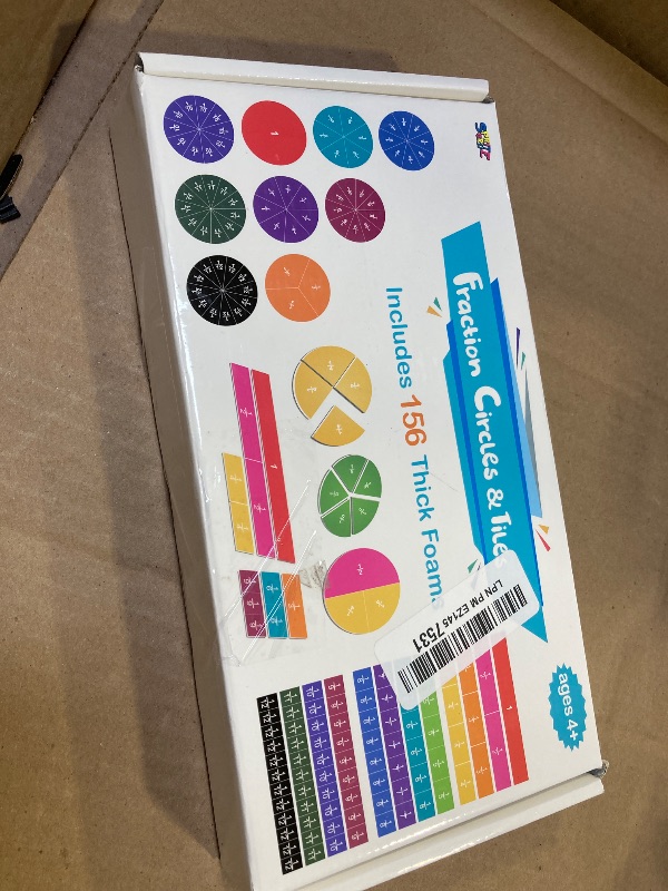 Photo 1 of 156 PCS Magnetic Fraction Tiles Circles, Educational Math Learning Manipulatives Set for Preschool Elementary School.