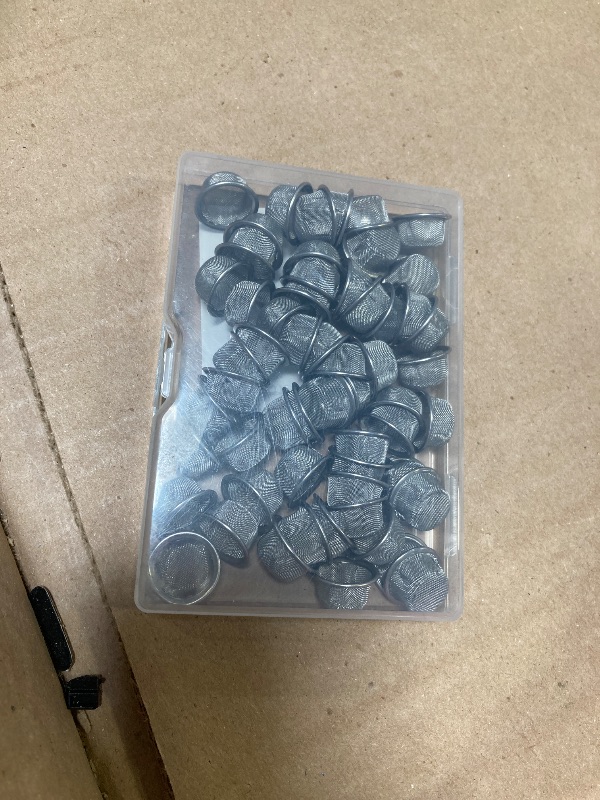 Photo 1 of XHXMDL 60pcs 0.5 Inch Pipe Screens Premium Diameter 1/2 Inch Mesh Bowl Stainless Steel Metal Pipe Screens with Storage Box