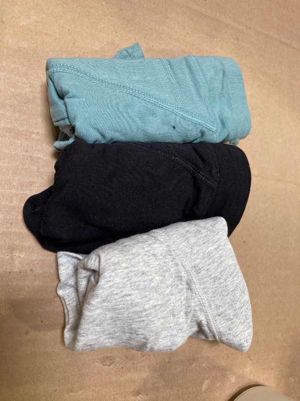 Photo 1 of INNERSY Girls Period Underwear Cotton Boyshorts for Teen Aged 8-16 Panties 3 Pack(10-12 Years, Black/Light Grey/Green)