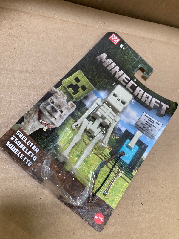 Photo 1 of Mattel Minecraft Action Figure & Accessories Set, 4-inch Skeleton Posable Character Collectible Inspired by A Minecraft Movie