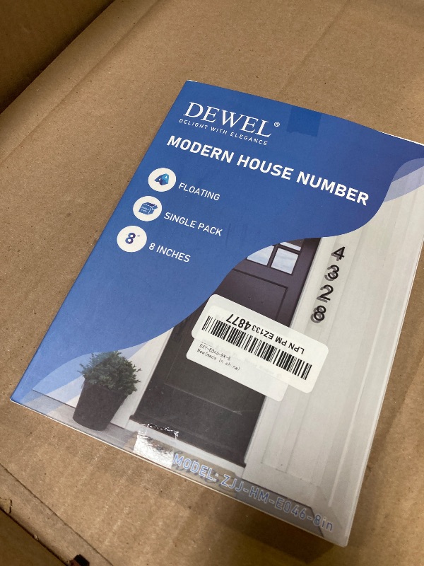 Photo 1 of DEWEL 8 inch Floating Large House Numbers for Outside, Black Modern House Address Numbers Decor for 911 Visibility Signage with Nail Kits (House Number 5)