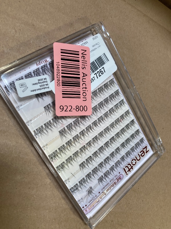 Photo 1 of Natural Self Adhesive Clusters Lashes No Glue Self Adhesive Wispy Cluster Eyelashes Extensions Pre-glued Lashes Cluster Reusable C-Curly Individual Lashes 9-12mm Press on Lash by zenotti