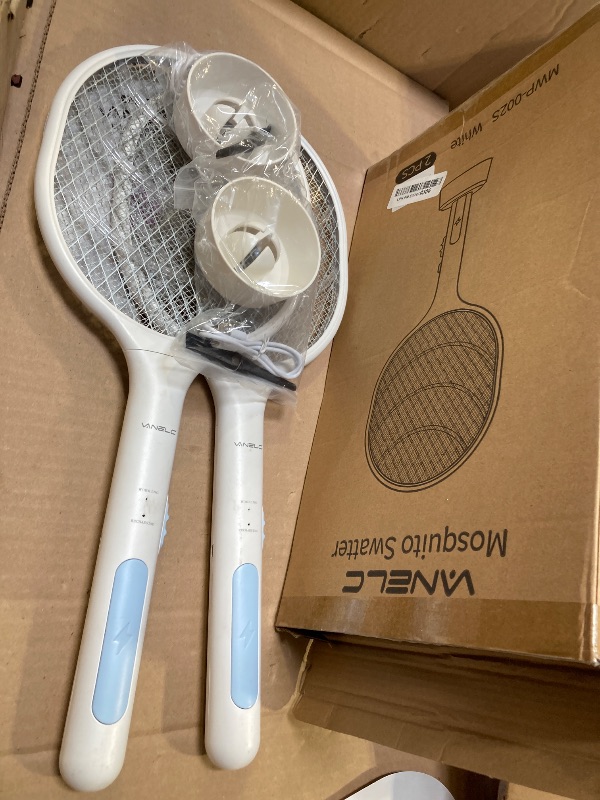 Photo 1 of Bug Zapper 2 Pack, VANELC Electric Fly Swatter Racket Fly Zapper, 3000 Volt USB Rechargeable Fly Trap Mosquito Zapper Pest Insects Control for Home, Kitchen, Office, Outdoor