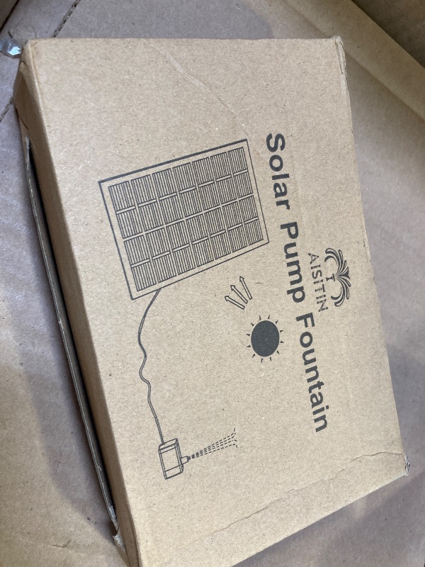 Photo 1 of AISITIN 2.5W Solar Fountain Pump, DIY Outdoor Solar Water Fountain with 6 Nozzles and 4ft Water Pipe, Solar Powered Pump for Bird Bath, Ponds, Garden and Fish Tank Garden, Pond