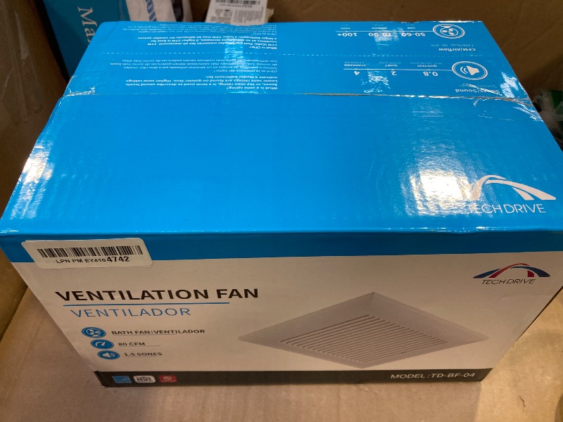 Photo 1 of Tech Drive Very-Quiet 80 CFM, 1.5 Sone No Attic access Needed Installation Bathroom Ventilation and Exhaust Fan