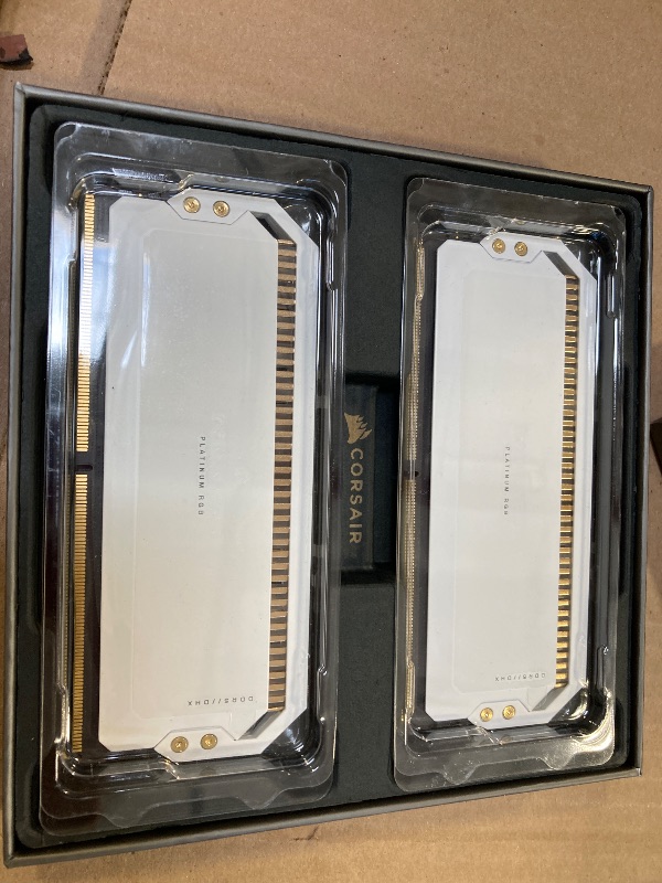 Photo 1 of CORSAIR Dominator Titanium RGB DDR5 RAM 64GB (2x32GB) DDR5 6600MHz CL32 Intel XMP iCUE Compatible Computer Memory - White (CMP64GX5M2X6600C32W)