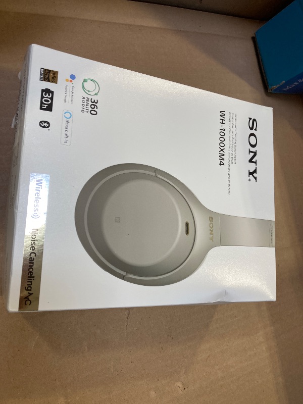 Photo 1 of Sony WH-1000XM4 Wireless Premium Noise Canceling Overhead Headphones with Mic for Phone-Call and Alexa Voice Control, Silver WH1000XM4