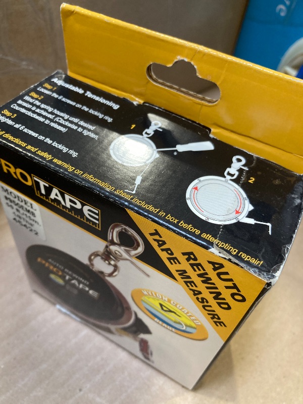 Photo 1 of ProTape 3/8" x 50' Auto-Rewind Tape Measure w/ Nylon Coated Blade 45422 (950EMB) 8ths & CM by US Tape