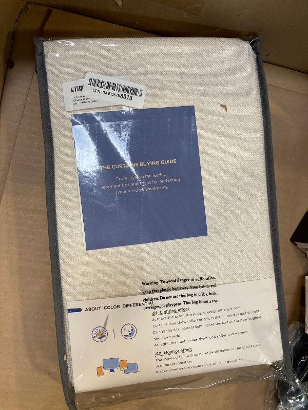 Photo 1 of 100% Blackout Shield Linen Blackout Curtains for Bedroom 84 Inches Long, Back Tab/Rod Pocket Living Room Drapes, Thermal Insulated Blackout Curtains 2 Panels Set, 50" W x 84" L, Cream