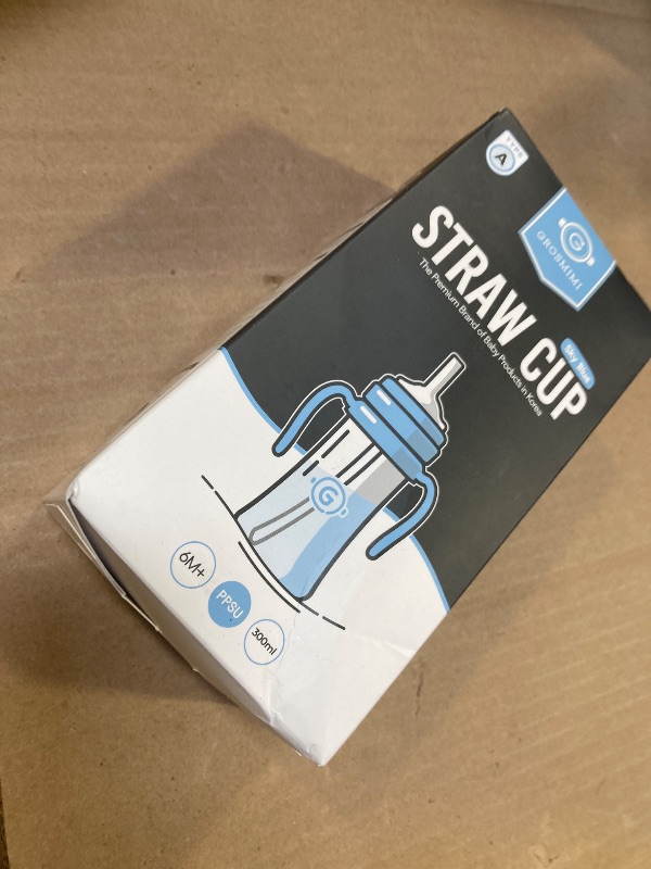 Photo 1 of GROSMIMI Spill Proof no Spill Magic Sippy Cup with Straw with Handle for Baby and Toddlers, Customizable, PPSU, BPA Free 10 oz (Sky blue)