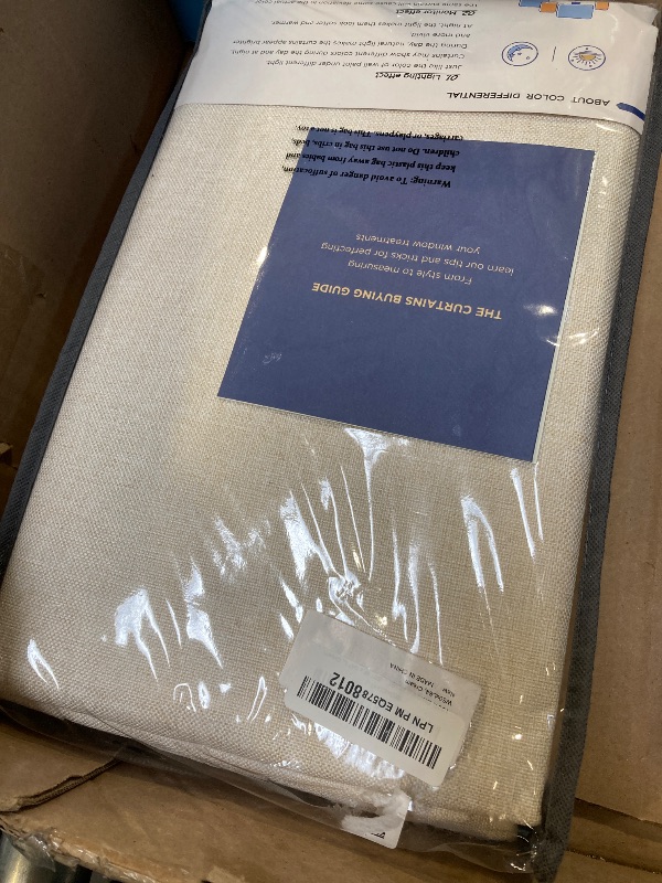 Photo 1 of 100% Blackout Shield Linen Blackout Curtains for Bedroom 84 Inches Long, Back Tab/Rod Pocket Living Room Drapes, Thermal Insulated Blackout Curtains 2 Panels Set, 50" W x 84" L, Cream