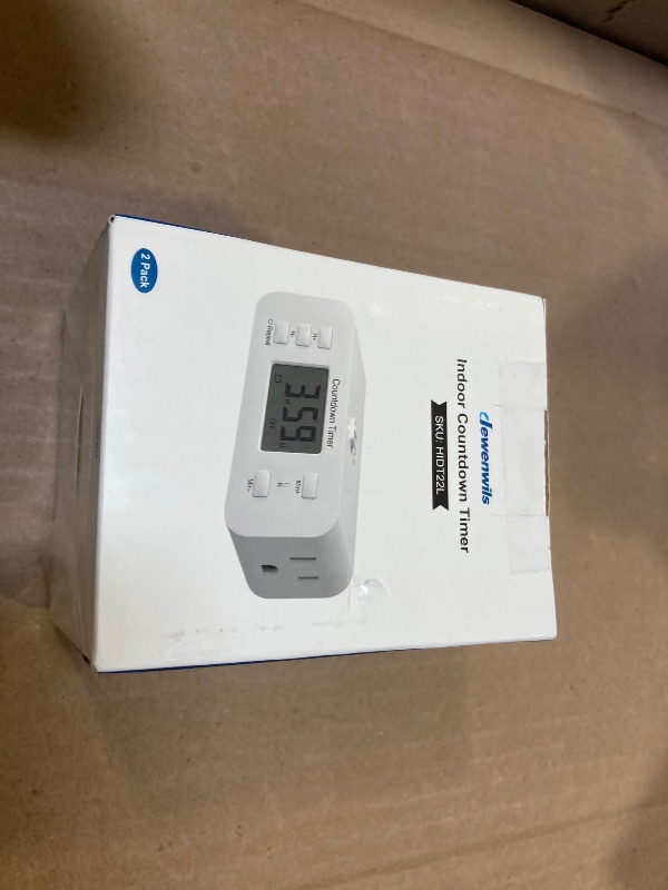 Photo 1 of DEWENWILS 2 Pack Indoor Countdown Timer Outlet, Timers for Electrical Outlets Indoor, Large Screen and Repeat Function, Up to 36 Hours, Auto Shut Off for Fan, Lights, Charger, 125V 60Hz