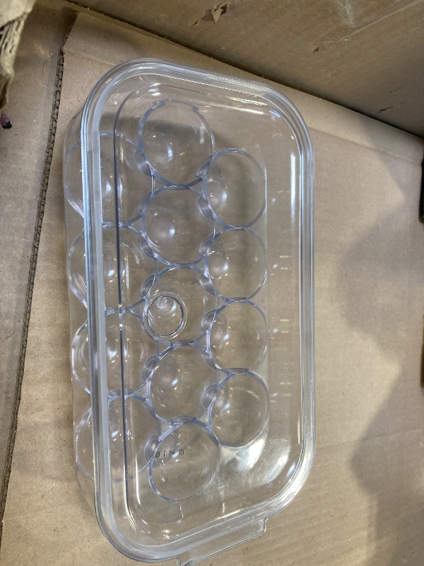 Photo 1 of BINO Plastic Egg Container for Refrigerator - Clear, 13 Count, Sturdy, Durable