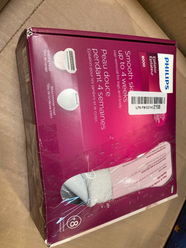Photo 1 of Philips Epilator Series 8000, Wet & Dry, 3-in-1 with Shaver & Trimmer Attachments for Women, 8 Accessories Included, BRE720/14