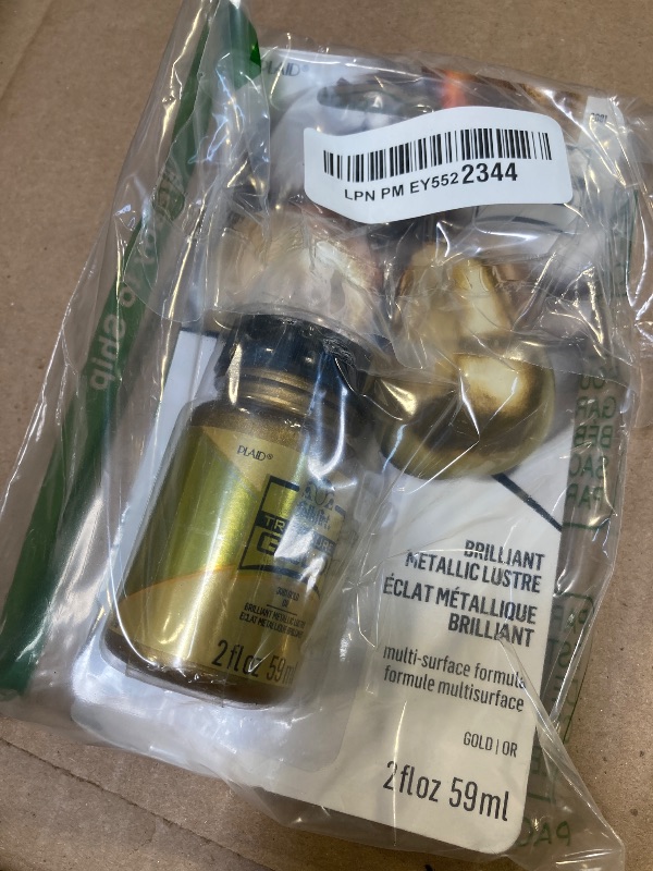 Photo 1 of FolkArt Gold Assorted Easy to Apply DIY Crafts, Art Supplies with A Metallic Finish Treasure Paint 2 Fl Oz 59 Ml (Pack of 1)