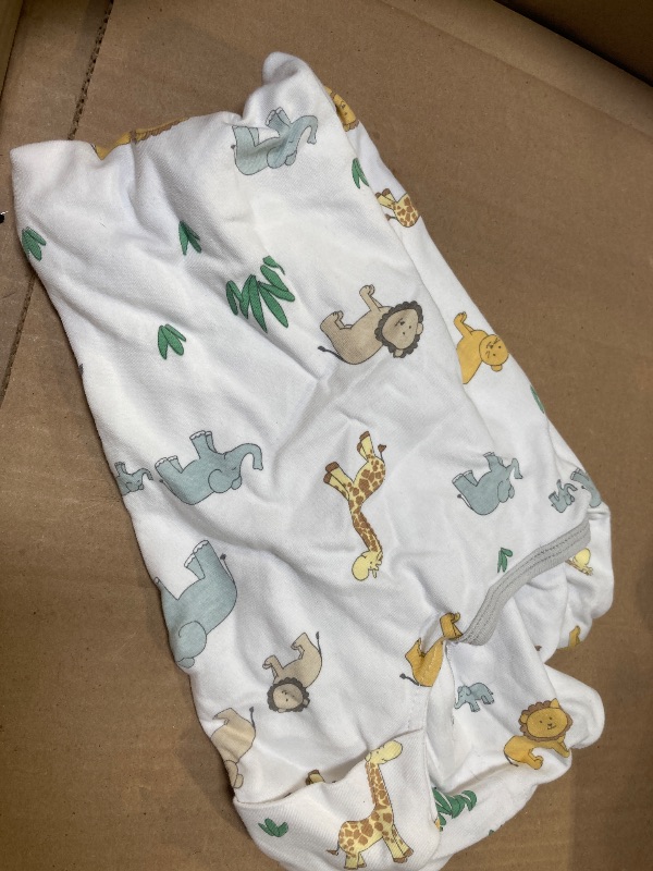 Photo 1 of Amazing Baby Transitional Swaddle Sack, Arms Up Half-Length Sleeves & Mitten Cuffs, Swaddle for Newborn Transition to Baby Sleep Sack Wearable Blanket, Medium, 3-6 Month, 14-21 lb, On Safari