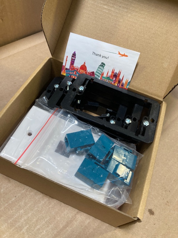 Photo 1 of 5 Pack Ethernet Wall Outlet Cat6 Plate RJ45 Keystone Jack Gifts Network Blue 1 Port 2 Inline Coupler Connector Box Cover with Low Voltage Mounting Bracket Internet Interconnect Panels Cable
