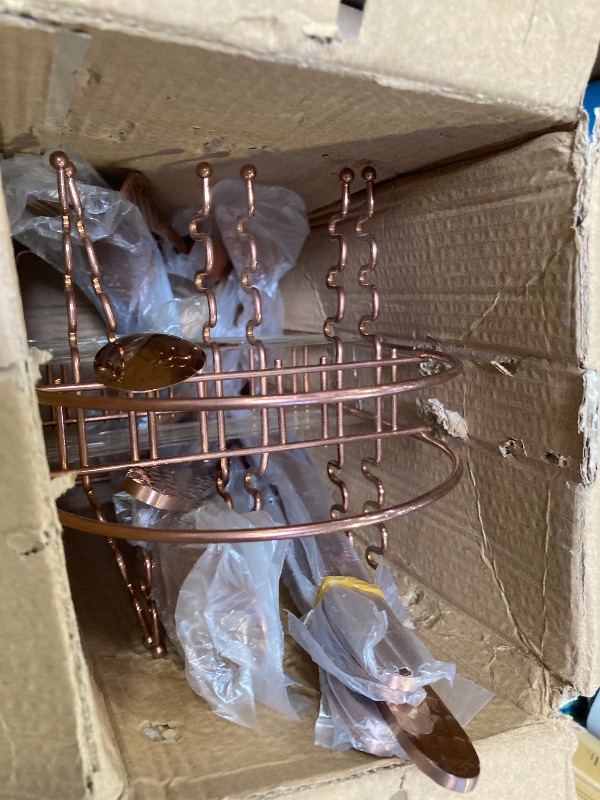 Photo 1 of Rose Gold Stainless Steel Flatware Set Kitchen Utensil Tableware Cutlery Set for 6 with Hanging Caddy,Mirror Polished Steaks Knife/Fork/Spoon/Coffee Spoon,Silverware Set,Rose Gold