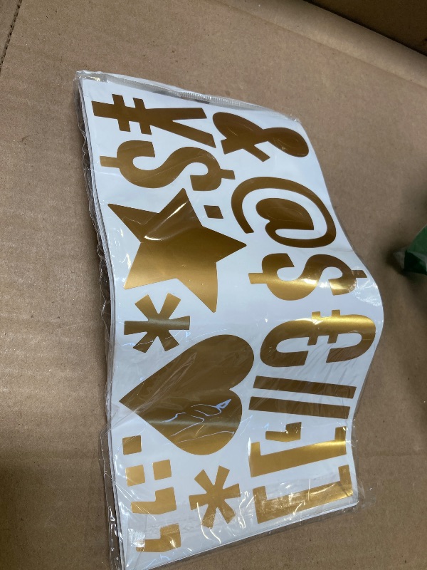 Photo 1 of 400 Gold Letter Stickers - 24 Sheets, 2.5 Inch, Waterproof for Bulletin Boards, Mailbox Numbers, DIY Crafts