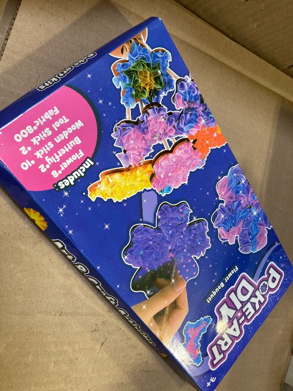 Photo 1 of MDINGTD Toys for 4 5 6 7 8+ Year Old Girls, Poke Art Flower Bouquet with 8 Flowers & 2 Butterflies Arts and Crafts for Girls Ages 4-12 DIY Creative Activity Birthday Christmas Gifts Craft Kits