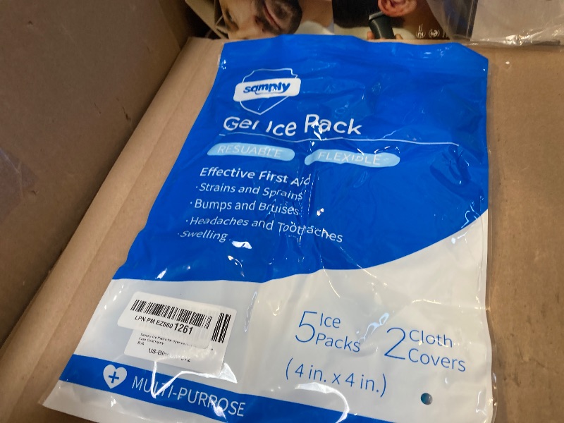 Photo 1 of samply Small Gel Ice Packs for Boo Boos, Cold Packs for Injuries Reusable Pain Relief, Headaches and Toothaches,Eyes, Face, 5 Pack Mini Round Ice Packs with 2 Covers for Cold Compress