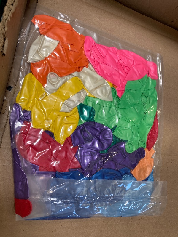 Photo 1 of RUBFAC 120 Balloons Assorted Color 12 Inches Rainbow Latex Balloons, 12 Bright Color Party Balloons for Birthday Baby Shower Wedding Party Supplies Arch Garland